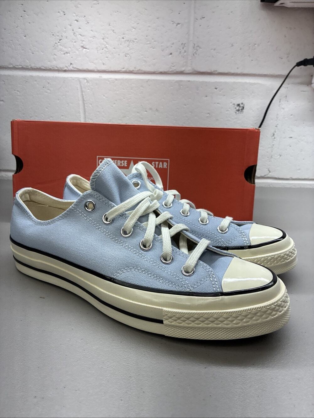 CONVERSE Chuck 70 Low Top Shoes Cloudy Daze/Egret/Black Size 8 Men's/10 Women's
